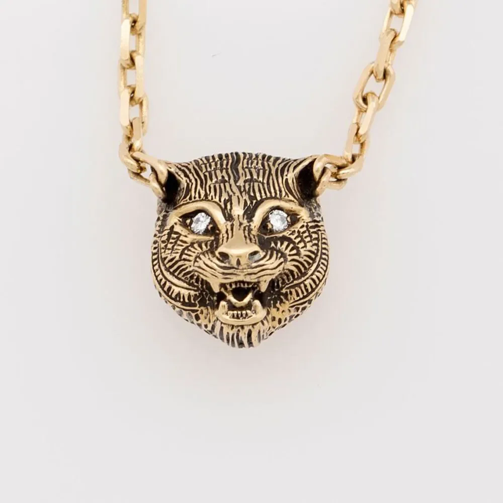 Gucci 18k Gold Diamond Onyx Le Marche Des Merveilles Feline Bracelet - Picture 4 of 6